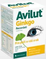 AVILUT Ginkgo Recordati 90 kapslí Obsahuje zinek, který přispívá k udržení normálního stavu zraku, a vitamín E, který