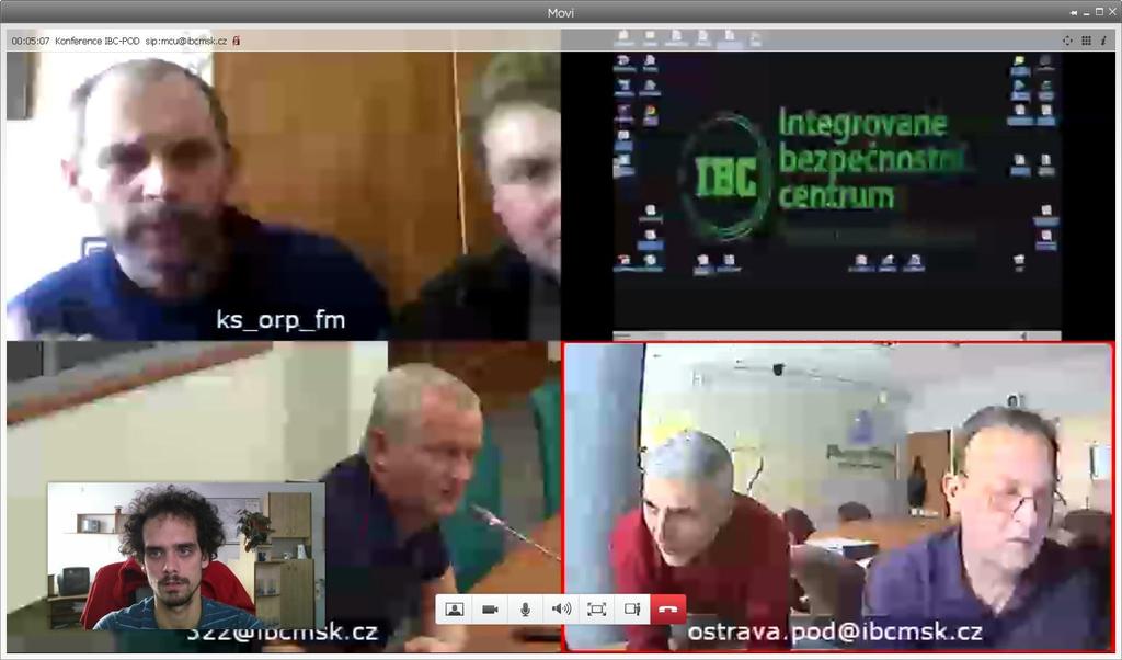 Průběh video a datakonference