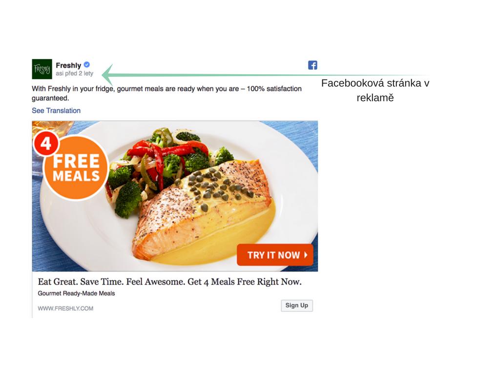 Obrázek 9: Stránka v reklamě (The Facebook ads gallery, adespresso.com, 2017) Pokud stránku nebo účet pro reklamu zatím nevlastníte, jednoduše ho založíte v nastavení Business manageru.