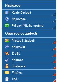 Obecná pravidla používání aplikace Benefit7 Pro práci se všemi datovými oblastmi a zároveň s aplikací jako celkem jsou uživateli k dispozici nástroje a funkce uvedené na modrém panelu, který je