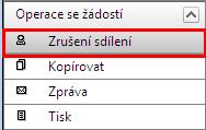 sdílena se ukáže nový záznam v Kontu nepřijatých žádostí. Tento uživatel se poté může rozhodnout, zda žádost přijme či odmítne. Zrušení sdílení!