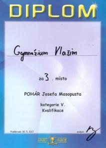 Gymnázium Vlašim 1. místo dívky 154 b - Hulmáková Šárka 1. místo 1500 m 5:17,07 min - Průšová Linda 1. místo dálka 526 cm - Průšová Linda 1. místo výška 150 cm - Škvorová Kateřina 2.