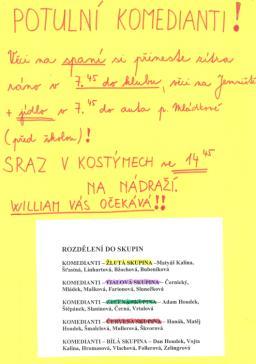 Dále studenti v rámci projektových dnů postupně zpracovávají panely o jednotlivých významných osobnostech Vlašimi (Janu Očko z Vlašimě, Jiří Žáček).