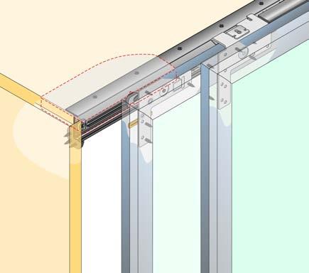 Kování pro posuvné dveře s horním nosným profilem Top Line, tlumení Silent System Montáž za horní profil Tlumení Silent System Montáž za horní profil!