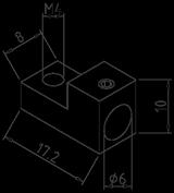 : K550839 17 mm x 8 mm x 10 mm Rovný kolík ø