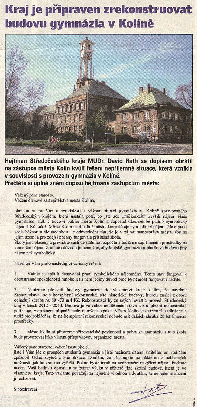 se nestydím za to, že jsem učil na Gymnáziu Jiřího Ortena v Kutné Hoře, ba jsem na to pyšný, protože toto gymnázium mi dalo mnoho životních zkušeností.