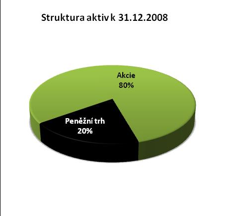 Eusrostoxx 50 ztratil 44,2 %. Zainvestovanost fondu dosáhla na konci roku 80 % a držela se tak na spodní hranici přípustné statutem fondu.