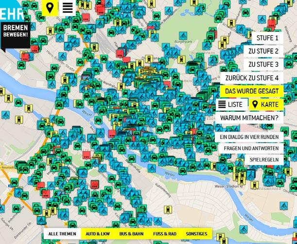 MÍSTNÍ PŘÍKLAD Příklady zapojení online při plánování udržitelné městské mobility Drážďany: Online Dresden Debate on draft SUMP Drážďany využily svůj zavedený nástroj čtyřtýdenní debaty, aby zapojili