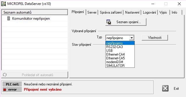 Vyberete Typ připojení USB. You select USB Connection Type.