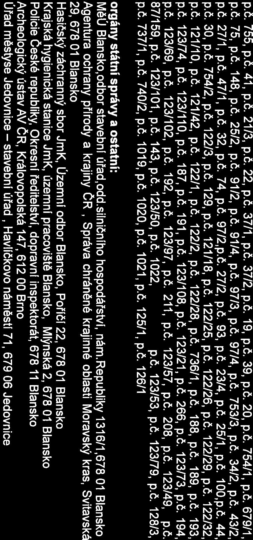 p.6. 755, p6. 41, p.č. 21/3, p.č. 22, p6. 37/1, p.č. 37/2, p.6. 79, p.č. 39, p6. 20, p6. 754/1, p.č. 679/1, p6. 75, p.6. 148, p.č. 25/2, p6. 91/2, p.č. 97/4, p.č. 97/3, p6. 97/4, p.č. 753/3, p.č. 34/2, p6.