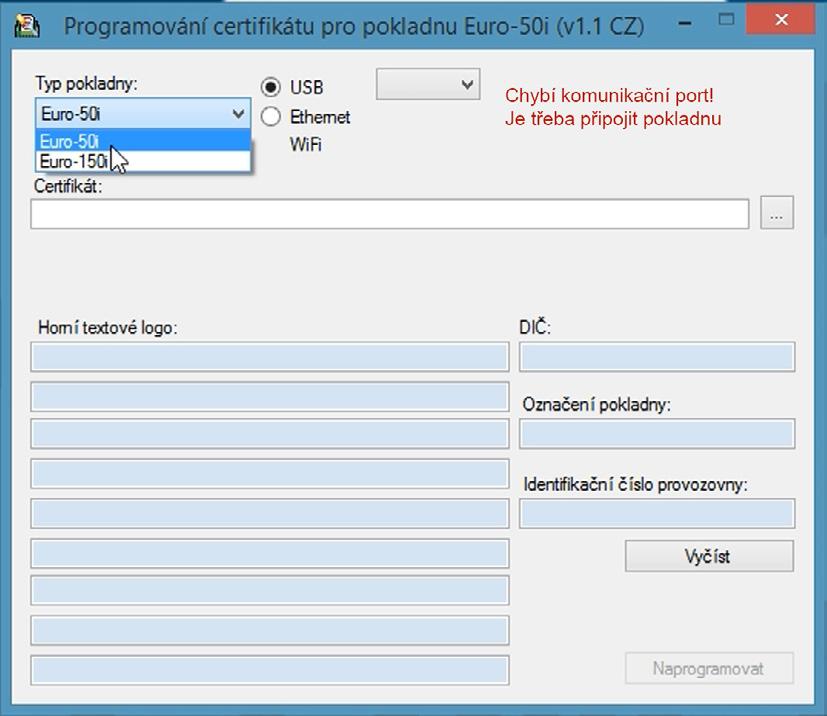 Programoávní pokladny rozzipování, kliknete na program s názvem EET cert.