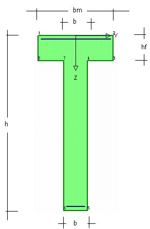 Popis průřezů Geometrie průřezu 2 Popis průřezů Průřezy se vytvářejí z typizovaných průřezů jako je obdélník, nosník T a průřez zdvojeného T (I), které jsou obsaženy v databázi.