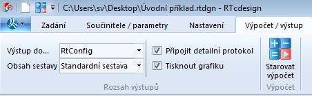 Příklad Výpočet / Výstup Pro kontrolu správnosti zadání, výsledků a funkčnosti programu je tento projekt rovněž k nahlédnutí ve složce standardních