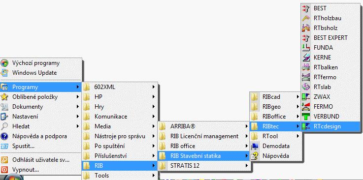 Základy obsluhy Start programu 1 Základy obsluhy Program RTcdesign má moderní grafické prostředí vycházející ze standardu programů Windows 7 a Office 2010, s následujícími ovládacími prvky: panel