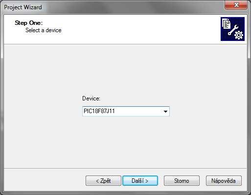 Oživení IDE MPLAB založení projektu