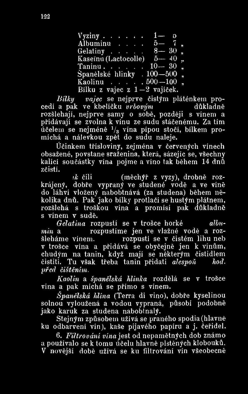 Karukčili vyzina (měchýř z vyzy), drobně rozkrájený, dobře vypraný ve studené vodě a ve víně do láhví vložený nabobtnává (za studená) během několika dnů.