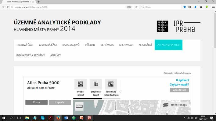 Územně analytické podklady V Praze existuje soubor údajů o území územně analytické podklady.