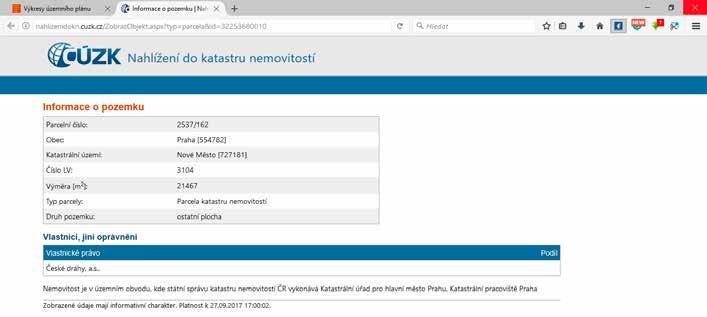 Informace o parcelách Pokud chcete vědět, komu patří pozemky, o které se zajímáte, klikněte na záložku PARCELY a