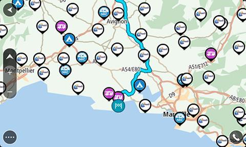 Vaše BZ pro kempování a polohy kempů pro karavany se zobrazují na mapě. Tip: Trasu k BZ naplánujete klepnutím na něj. Odebrání BZ pro kempování z mapy 1. Vyberte možnost Vzhled v nabídce Nastavení. 2.