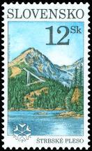 Modrá škvrna vpravo od ZP 2/40, fialový bod vpravo od ZP 2/50 (v reze). 1996, 25. 9. * Popradské pleso, Skalnaté pleso, Štrbské pleso (Krásy Slovenska) * príležitostné známky * N: K. Felix, RR: M.
