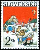 v) Symbolická kresba Vianoc na kysuckej dedine 106 2 Sk viacfarebná (=) v... 4,- 1,- 106 FDC (2 zn., =)... 106 CM (=)... 106 VT Novoročenka, reprodukcia návrhu známky, známka, pečiatka (=).
