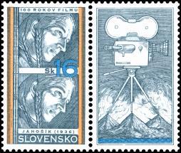 ) existujú krížiky nad a pod kvetom v medzihárčí. 1996, 15. 5. * Film Jánošík (1936) * príležitostná známka v hárčekovej úprave * N: I. Benca, R: F.
