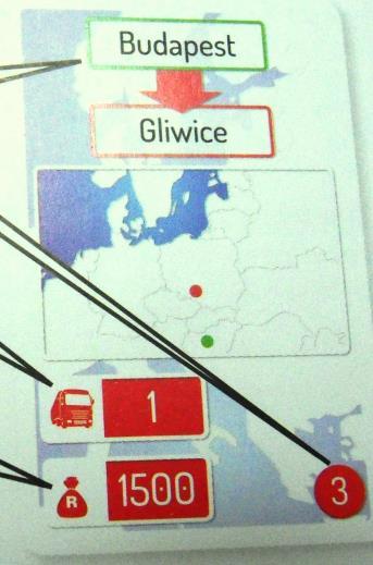 Pro 2 hráče připravte hrací desku tak, že umístíte po jedné figurce nákladního vozidla a skladu na následující města: Bremen, Poznań, Vilnius, Lviv, Bratislava, Mönchengladbach Ve hře pro 3 osoby