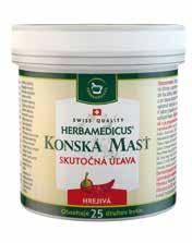 8 90 7,91 6 83 27,32 /l KONSKÁ MASŤ hrejivá alebo chladivá 250 ml Konská masť je balzam vyrobený z 25 druhov bylín.