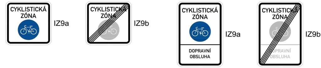 6.8 Cyklistická zóna Obrázek 65 Svislé dopravní značení cyklistické zóny 6.8.1 Obecně Cyklistická zóna je označení pozemní komunikace, na které je preferován cyklistický provoz před ostatními vozidly.