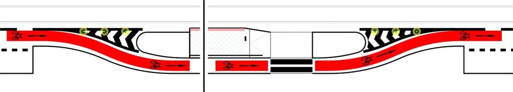 6.1.6.2 Cyklistický provoz v přidruženém prostoru Cyklistický provoz se řeší obdobně jako v případě autobusových zastávek v jízdním pruhu, resp.