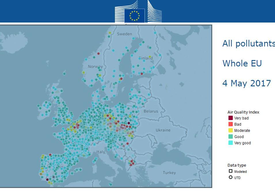 Harmonizovaný index kvality ovzduší pro Evropu Projekt DG ENV spolu s