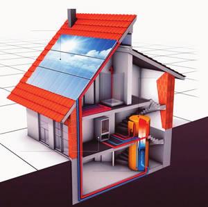 Při solárně-tepelné aktivaci stavebních částí se tepelná energie získaná za slunečních dnů aktivně ukládá do těchto prvků.