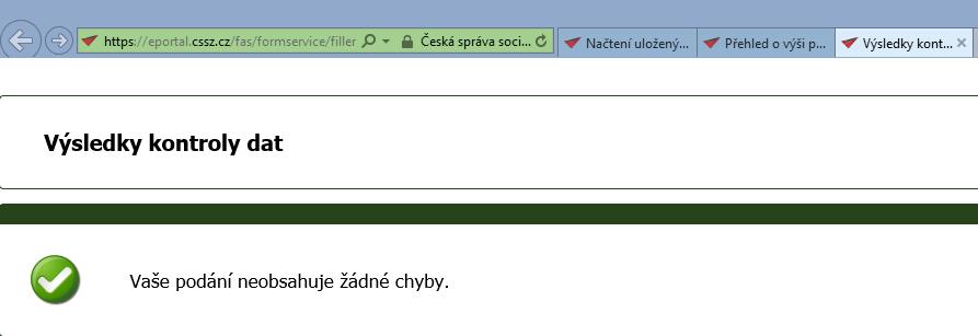 Zobrazí se možnosti odeslání formuláře - klepněte na tlačítko Přihlásit do datové schránky.