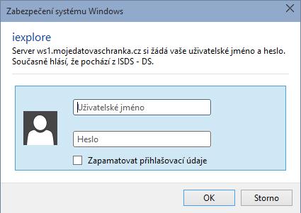 Pokud zaškrtnete volbu zapamatovat přihlašovací údaje, nebudete je muset příště vyplňovat.