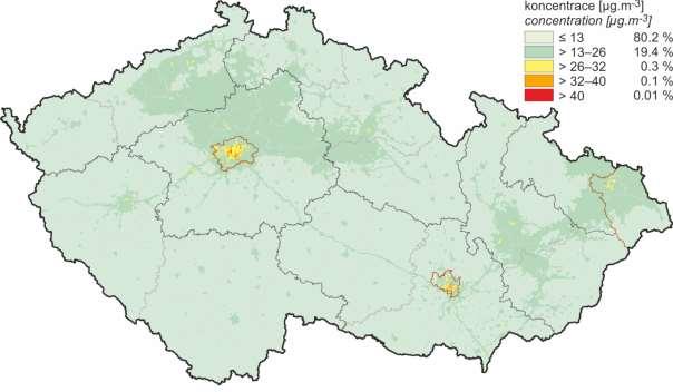 3.1.1 Situace v ČR Větší znečištění měst oxidy dusíku v porovnání s mimoměstskými lokalitami je způsobeno převážně dopravou.