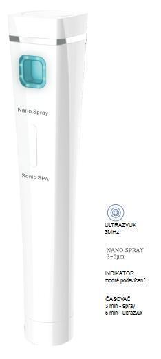 KAVITACE CM-11 NANO SPRAJ S ULTRAZVUKEM PRO OŠETŘENÍ DEHYDRATOVANÉ PLETI Nano spray: tekutina je peletizována do 3-5 m částic a tím se mnohonásobně zvyšuje možnost absorpce účinných látek než u