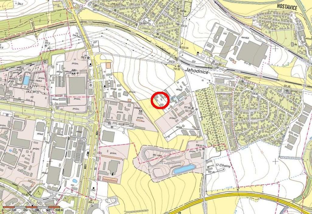 B.1.3 Umístění: Hlavní město Praha CZ011E obec 554 782 Praha, katastrální území: 731 226 Kyje Dotčený pozemek je ve vlastnictví