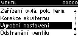 ST-480 Výrobní nastavení Regulátor je z výroby nastavený tak, aby byl schopen provozu.