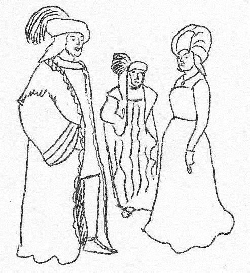 8. V době vlády Jagellonců chodili lidé různě oblečení podle svého postavení ve společnosti.