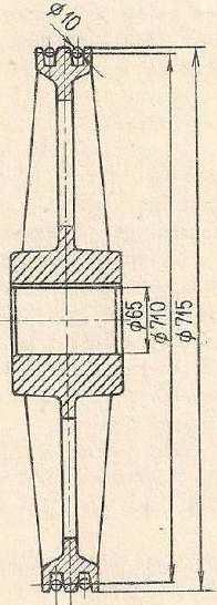4.3.5 Hnací lanový kotouč (třecí kotouč) Lanový kotouč (obr. 9) přenáší třením kroutící moment hřídele šnekového kola na nosná lana výtahu.