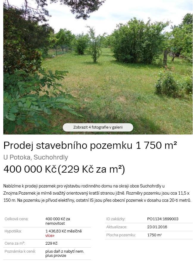 Znalecký posudek č. 2603... 97EX 7602/14 Stavební pozemek zastavěné plochy a nádvoří oceněný dle 4 odst. 1 a pozemky od této ceny odvozené Přehled použitých jednotkových cen stavebních pozemků Zákl.