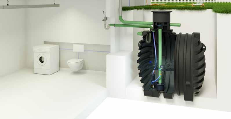 House & Garden Compact Co je obsaženo v balíčku: 1. mřížka střešního okapového žlabu 0 m. integrovaný filtr v nástavci 3. zpomalovač přítoku do nádrže 4. nádrž Cistern 5.