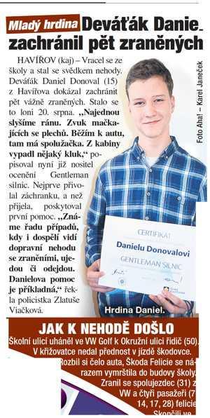 Příklad medializace Gentleman silnic Daniel Donoval:
