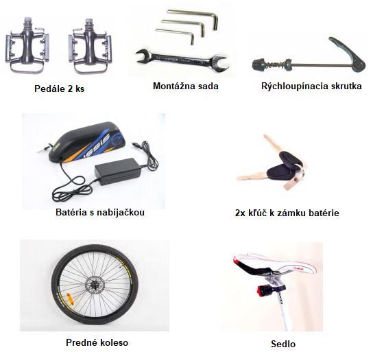 OBSAH BALENIA ZOSTAVENIE ELEKTROBICYKLA 1.