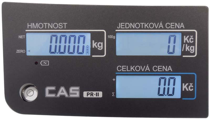 CAS PR2 Strana 8 3.3. DISPLEJ Váha CAS PR2 je vybavena LCD displejem s výškou číslic 15mm, s modrým podsvícením.