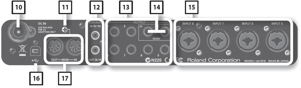 Zadní panel 10. DC IN jack Sem zapojte DC konektor AC adaptéru. * Nepouţívejte jiný AC adaptér, neţ tento dodaný, jelikoţ můţete způsobit poškození přístroje. 11.