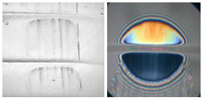 DISKUSE Obr. 6-7 Opotřebení povrchu kuličky Při prozkoumání povrchu kuličky s rýhami po provedeném experimentu byly nalezeny viditelné stopy opotřebení.