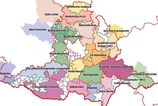 Část MAS Počet obcí s KPÚ Počet obcí s probíhajícími KPÚ Počet obcí bez KPÚ Cezava 5 3 2 Roketnice 1 1 10 Politaví 3 5 4 Ždánický les 0 2 4 Bučovicko 4 0 1 MAS Slavkovské bojiště 13 11 21 Pramen: