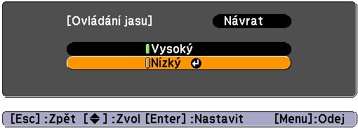 Používání konfigurační nabídky 40 A Výběr z