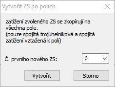 . Nacházíte se již na záložce Zatížení v panelu tabulek (oblast F), takže můžete vytvořit nový zatěžovací stav Užitné-pole 1 tlačítkem Vytvořit a přidat nový zatěžovací stav.